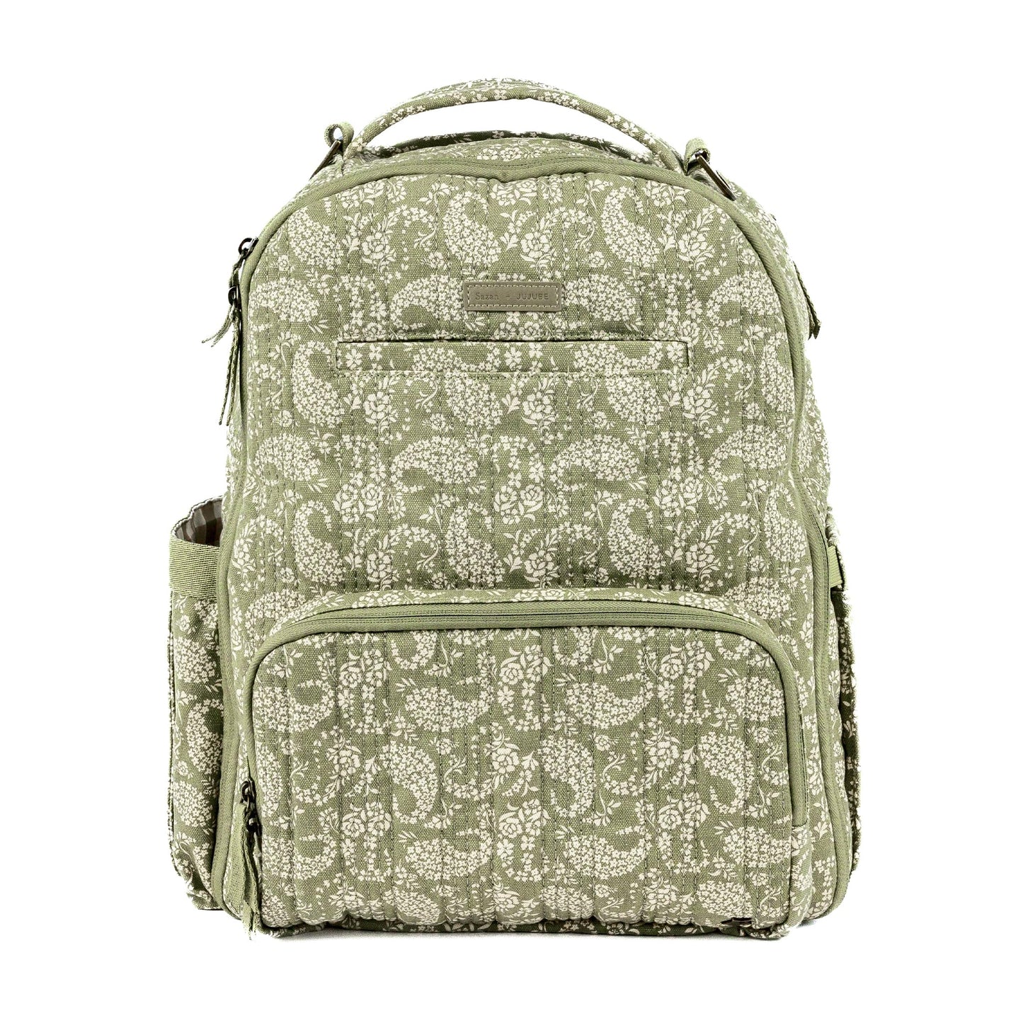 JuJuBe + Sazan Hendrix - New Classic Diaper Bag Backpack with Portable Changing Pad Baby Stroller Straps - Paisley Floral