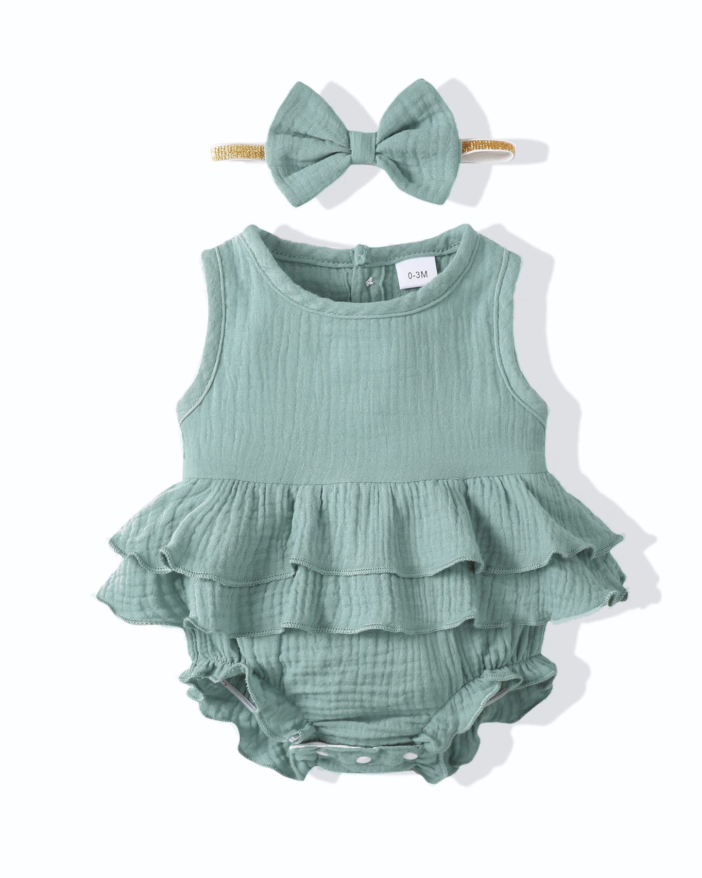 Adorable Mint Baby Cotton  Romper 3-6 Months