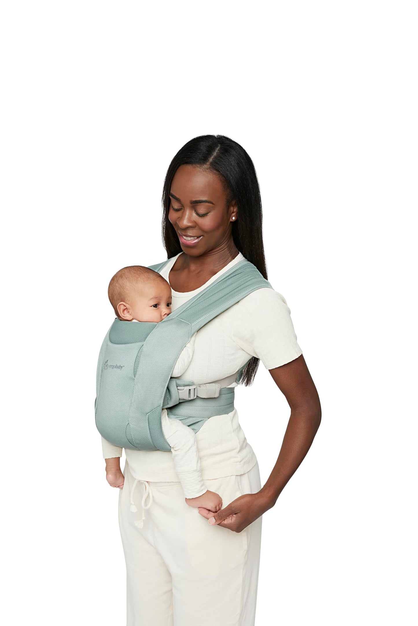 Ergobaby Embrace Cozy Newborn Essentials Baby Carrier Wrap (7-25 Pounds) Soft Air Mesh Sage