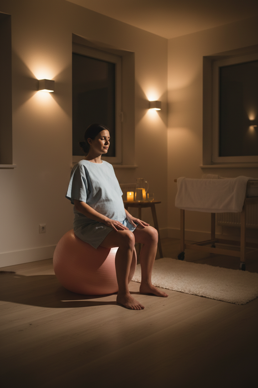 ProBody Pilates 65cm Birthing Ball - Pregnancy Ball Exercise for Labor with Book Yoga Ball Pregnancy w/Prenatal and Postnatal Exercise Extra Thick Birth Ball Pregnancy (Rose 65 cm: 51" - 510")